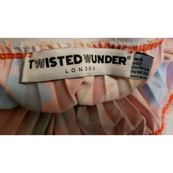 Twisted Wunder Lond Colorful Loud Floral Maxi Pleated Skirt Elastic Waist Sz 2 - Picture 9 of 9